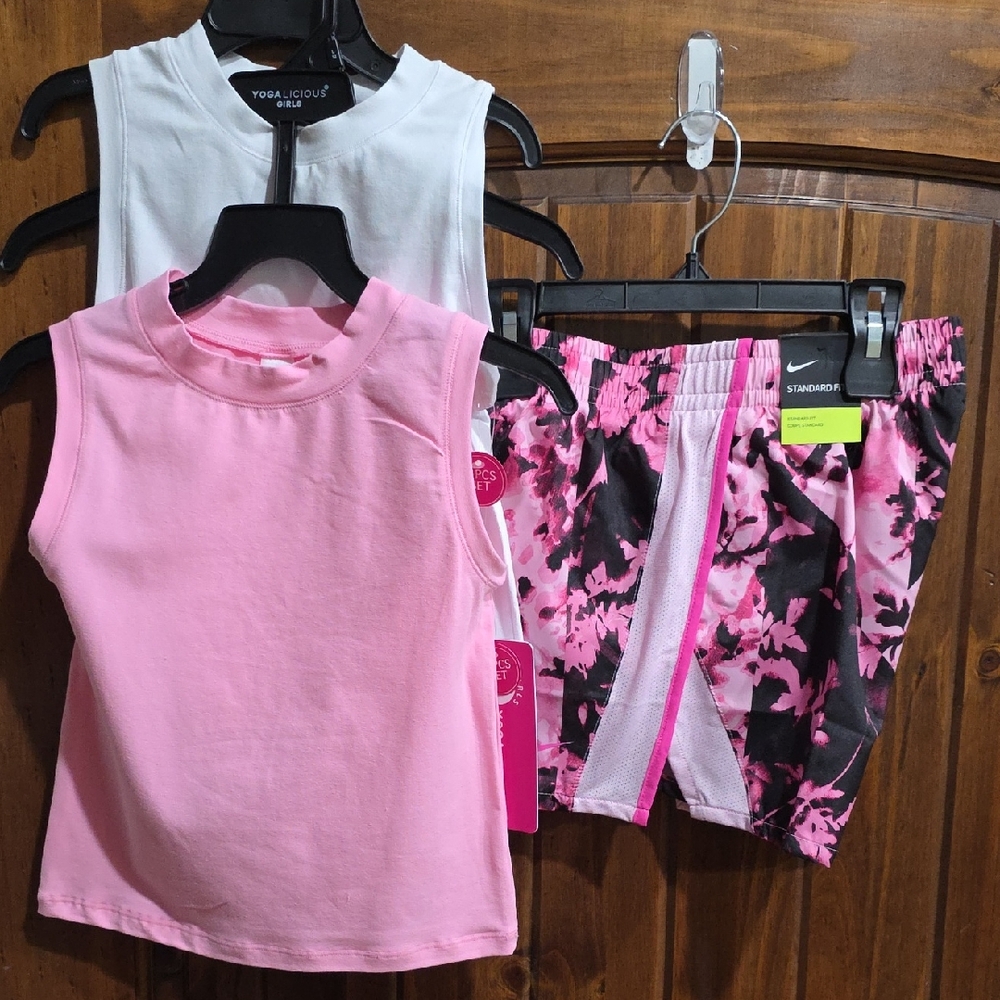 Yogalicious Cotton Candy and White Activewear Set